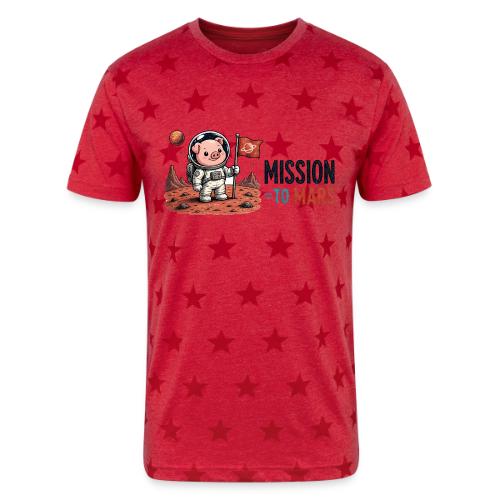 Mission To Mars Space Pig - Unisex Adult Star Printed T-Shirt