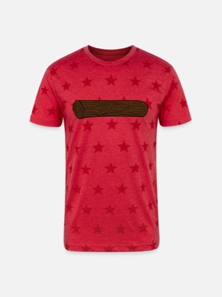 Log - Unisex Adult Star Printed T-Shirt - red star