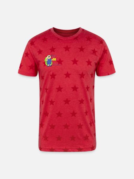Help or Content? - Unisex Adult Star Printed T-Shirt - red star