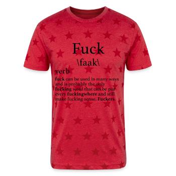 Fuck definition - Unisex Adult Star Printed T-Shirt - red star - Front