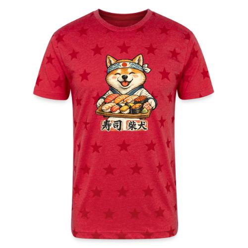 Funny Shiba Inu Sushi Kawaii Dog Tee - Unisex Adult Star Printed T-Shirt