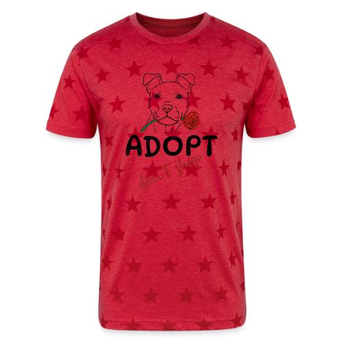 Retro Adopt Dont Shop Cute Puppy Rose Tee - Unisex Adult Star Printed T-Shirt