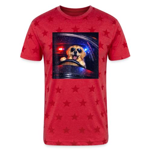 Funny Police Golden Retriever Meme Tee - Unisex Adult Star Printed T-Shirt