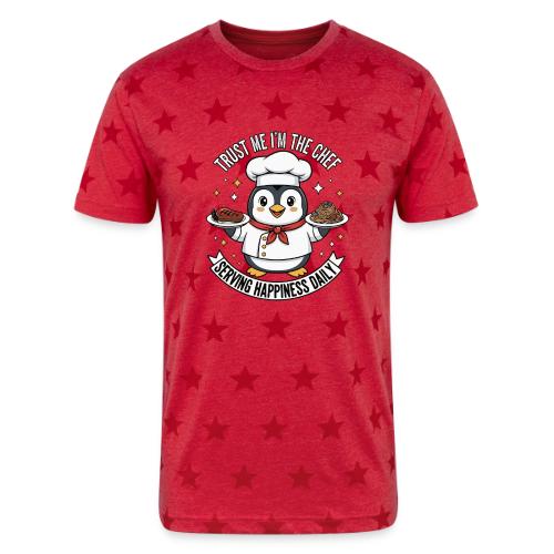 cute Penguin Chef-Funny Cartoon Daily Happiness - Unisex Adult Star Printed T-Shirt