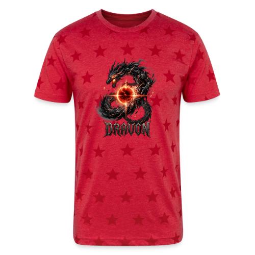 Dravon Fire Dragon Dark Fantasy Graphic T-Shirt - Unisex Adult Star Printed T-Shirt