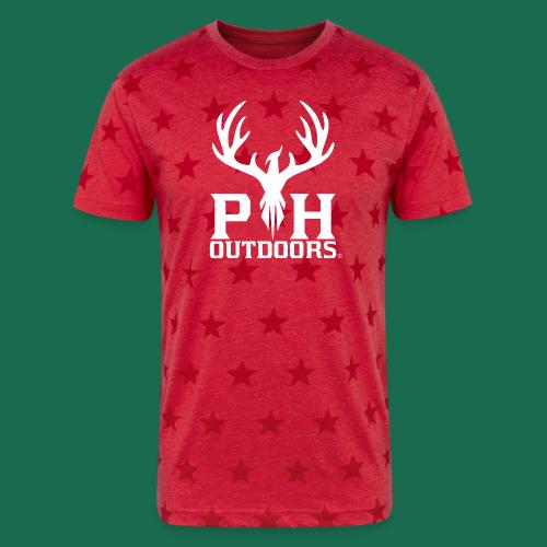 PH Outdoors® White Logo - Unisex Adult Star Printed T-Shirt
