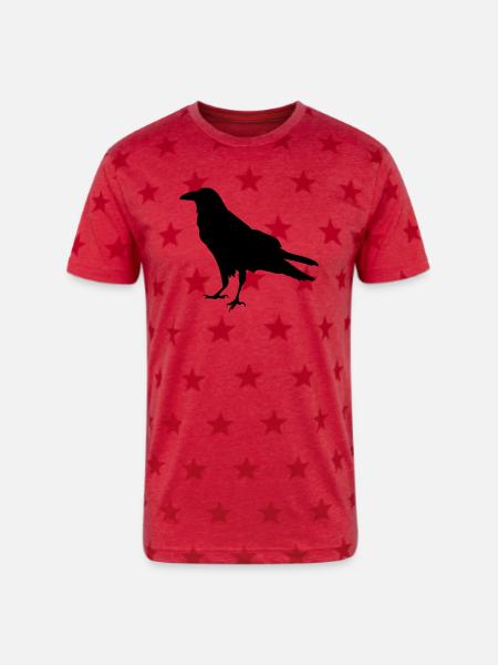 Ravens - Unisex Adult Star Printed T-Shirt - red star