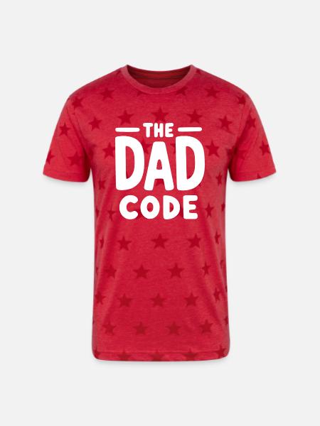 The Dad Code - Unisex Adult Star Printed T-Shirt - red star