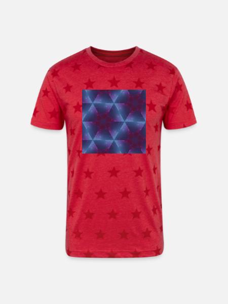 image3A11429 mirror - Unisex Adult Star Printed T-Shirt - red star