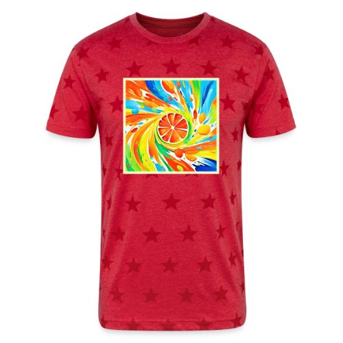 Citrus swirling Splash Design - Unisex Adult Star Printed T-Shirt