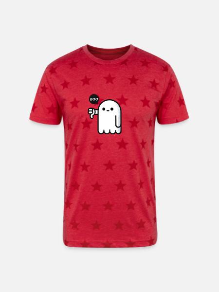 Ghost of Disapproval - Unisex Adult Star Printed T-Shirt - red star