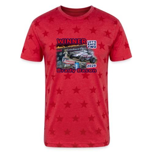 Brady Bacon #LetsRaceTwo Winner - Unisex Adult Star Printed T-Shirt