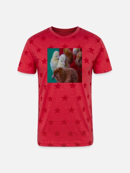 katkot2 - Unisex Adult Star Printed T-Shirt - red star