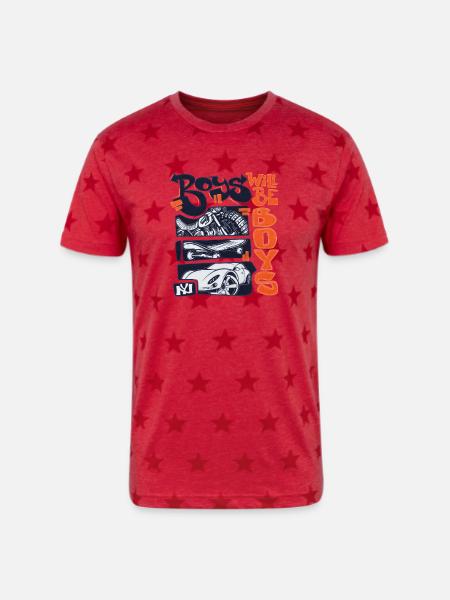 Roys Wheels & Sneakers - Unisex Adult Star Printed T-Shirt - red star