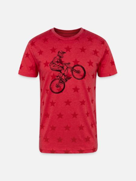BMX - Unisex Adult Star Printed T-Shirt - red star