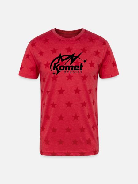 Komet Studios Star Logo - Unisex Adult Star Printed T-Shirt - red star