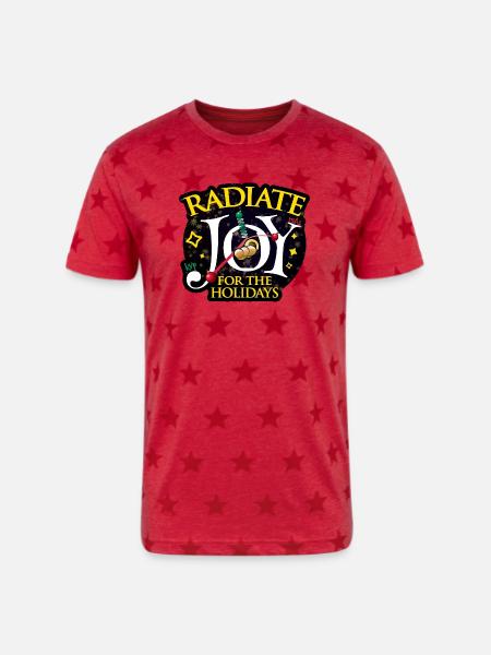 Radiate Joy - Unisex Adult Star Printed T-Shirt - red star