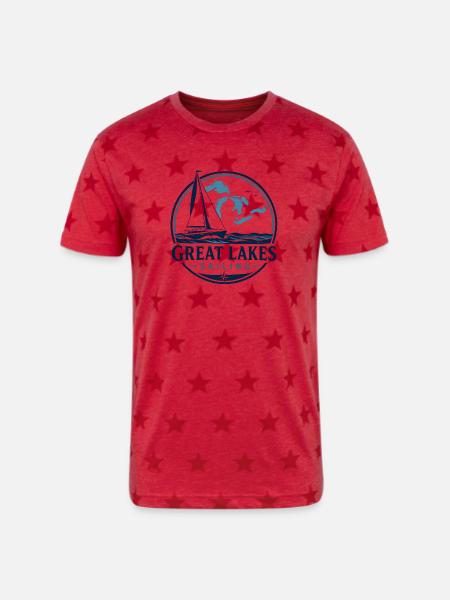 Great Lakes Sailing Logo - Unisex Adult Star Printed T-Shirt - red star