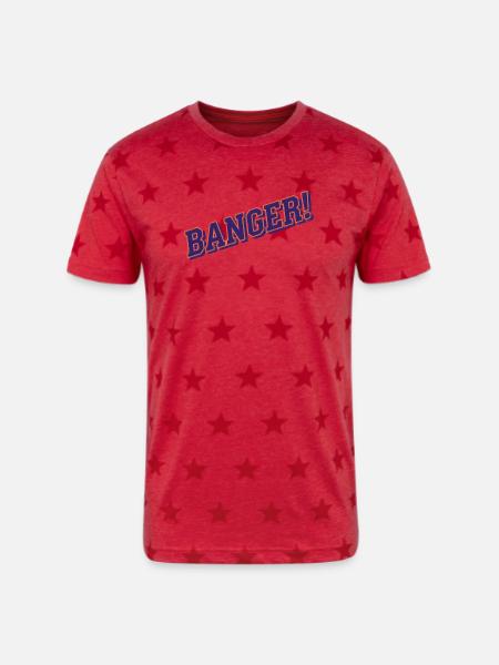 Banger purple orange - Unisex Adult Star Printed T-Shirt - red star