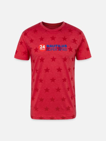24-Hour Nautilus Super Spas - Vintage 1970s - Unisex Adult Star Printed T-Shirt - red star