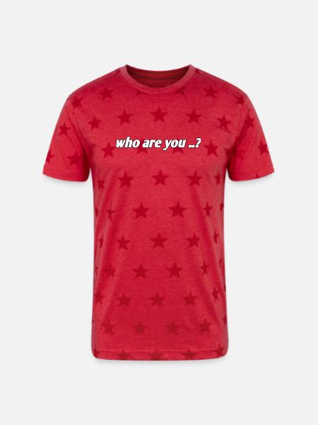 Unique product - Unisex Adult Star Printed T-Shirt - red star