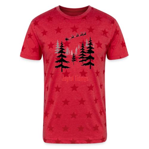 Joyful Tidings Christmas T-Shirt - Unisex Adult Star Printed T-Shirt