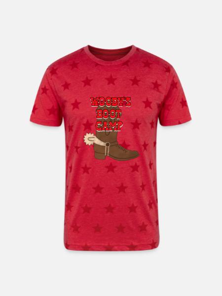 Boot Camp - Unisex Adult Star Printed T-Shirt - red star