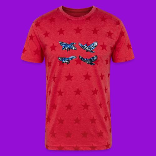 Silver Blue Jay Flight Stages - Unisex Adult Star Printed T-Shirt