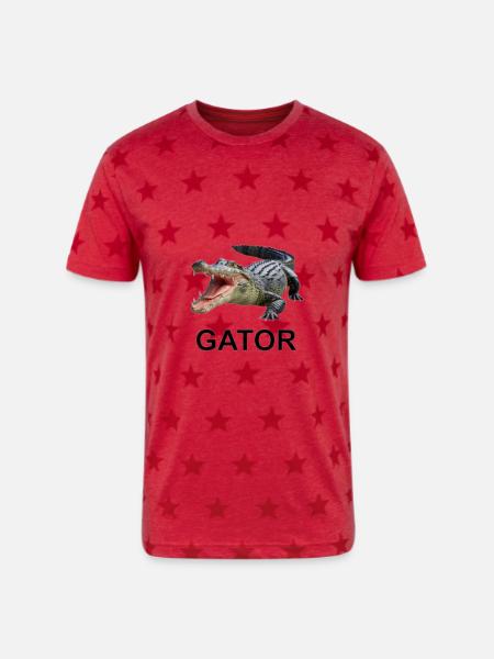 Gator shirt - Unisex Adult Star Printed T-Shirt - red star