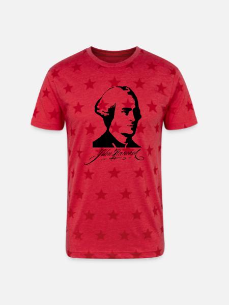 John Hancock - Unisex Adult Star Printed T-Shirt - red star