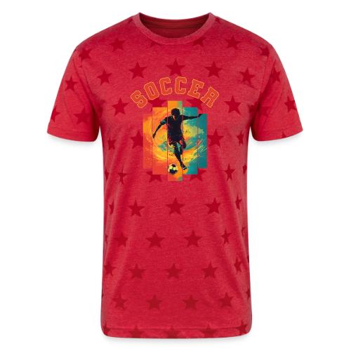 Soccer Heartbeat - Unisex Adult Star Printed T-Shirt