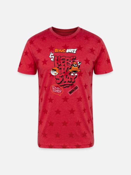 Graffiti Cone Stay Frosty Tee - Unisex Adult Star Printed T-Shirt - red star