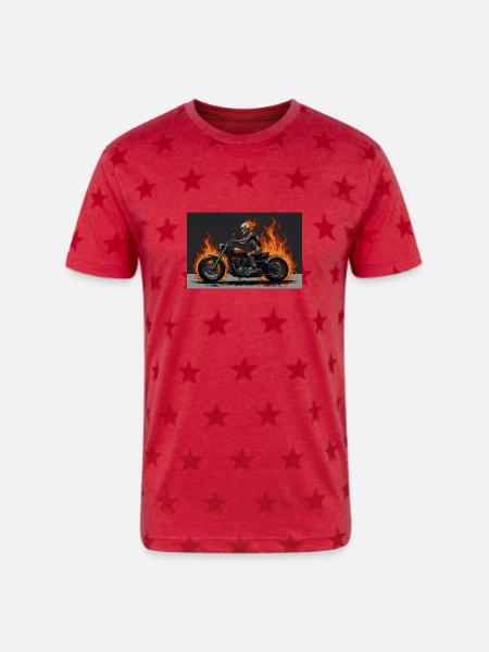 New collection - Unisex Adult Star Printed T-Shirt - red star