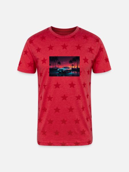New collection - Unisex Adult Star Printed T-Shirt - red star