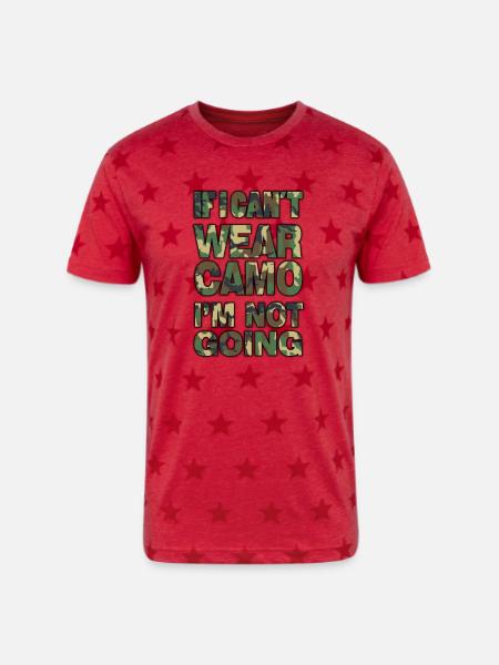camo - Unisex Adult Star Printed T-Shirt - red star