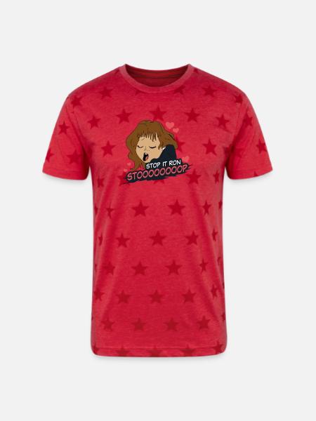 Stop It Ron - Unisex Adult Star Printed T-Shirt - red star