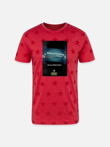 SbfavorThinking Podcast Focus on Good - Unisex Adult Star Printed T-Shirt - red star