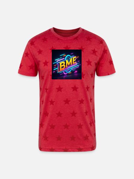 BME Neon Circuit Logo - Unisex Adult Star Printed T-Shirt - red star