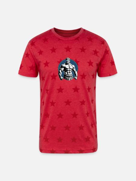 Hercule - Unisex Adult Star Printed T-Shirt - red star