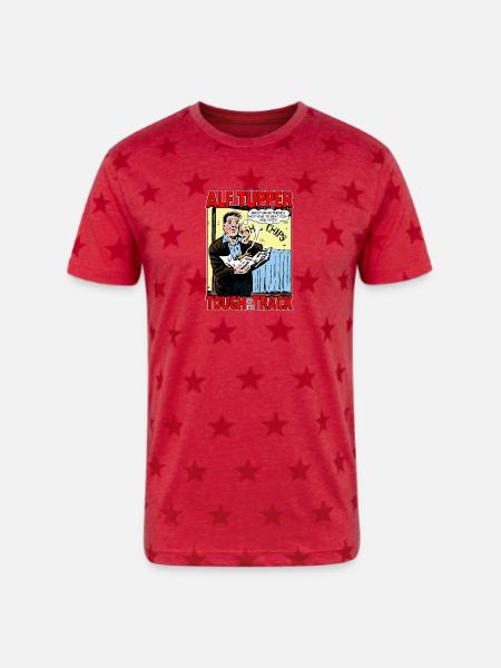 Alf Tupper Tough of the Track Comic Fish & Chips - Unisex Adult Star Printed T-Shirt - red star