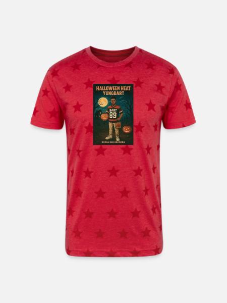 Halloween Heat Yungbart - Unisex Adult Star Printed T-Shirt - red star