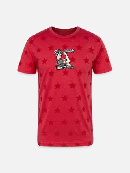 Parkinson Warrior Unbreakable - Unisex Adult Star Printed T-Shirt - red star