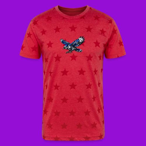 Silver Blue Jay Dive - Unisex Adult Star Printed T-Shirt