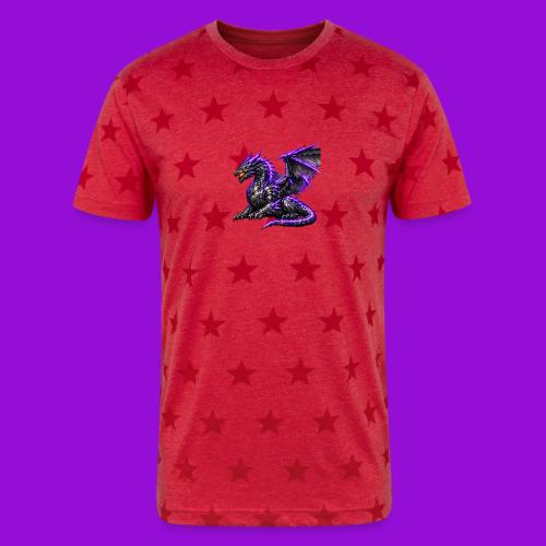 Neon Dragon at Rest - Unisex Adult Star Printed T-Shirt