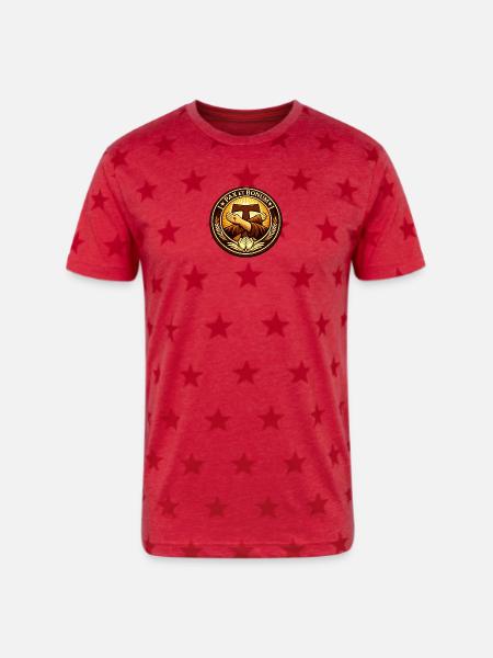 Franciscan Pax Et Bonum Emblem Tee - Unisex Adult Star Printed T-Shirt - red star