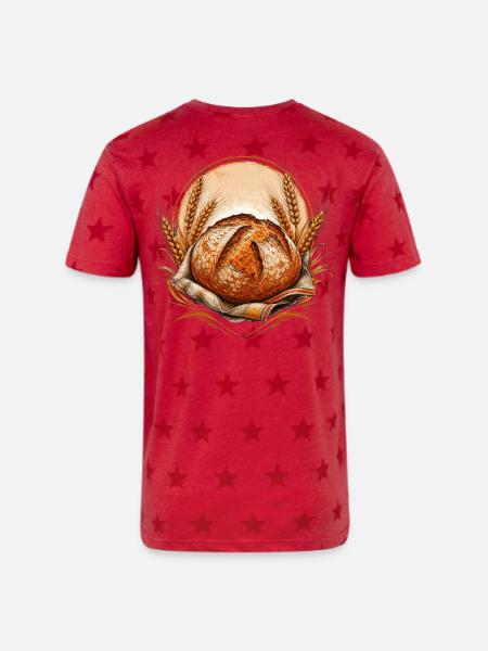 Artisan Sourdough Baker Rusti - Unisex Adult Star Printed T-Shirt - red star