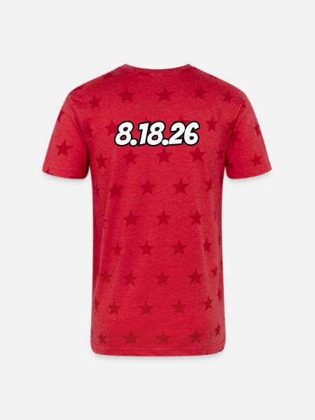25K on 8.18.26 - Unisex Adult Star Printed T-Shirt - red star