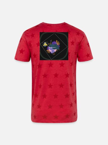 Women Power: Bold Balance Emblem - Unisex Adult Star Printed T-Shirt - red star