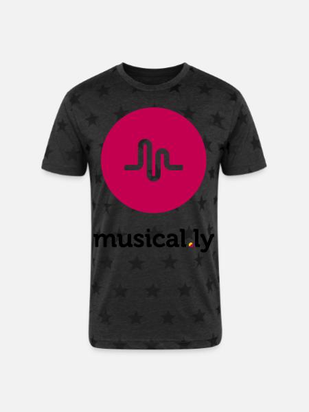 Musical.ly Logo - Unisex Adult Star Printed T-Shirt - royal star