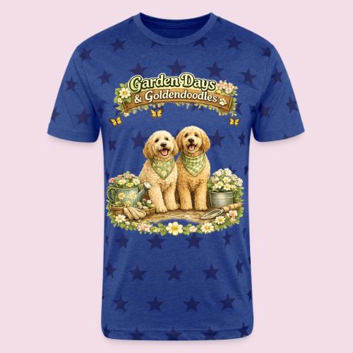 Garden Days & Goldendoodles Cozy Dog Lovers Design - Unisex Adult Star Printed T-Shirt